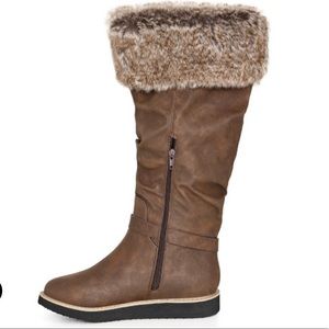 Winter Boots - Wide Calf Faux Fur Trim - Cloudwalkers